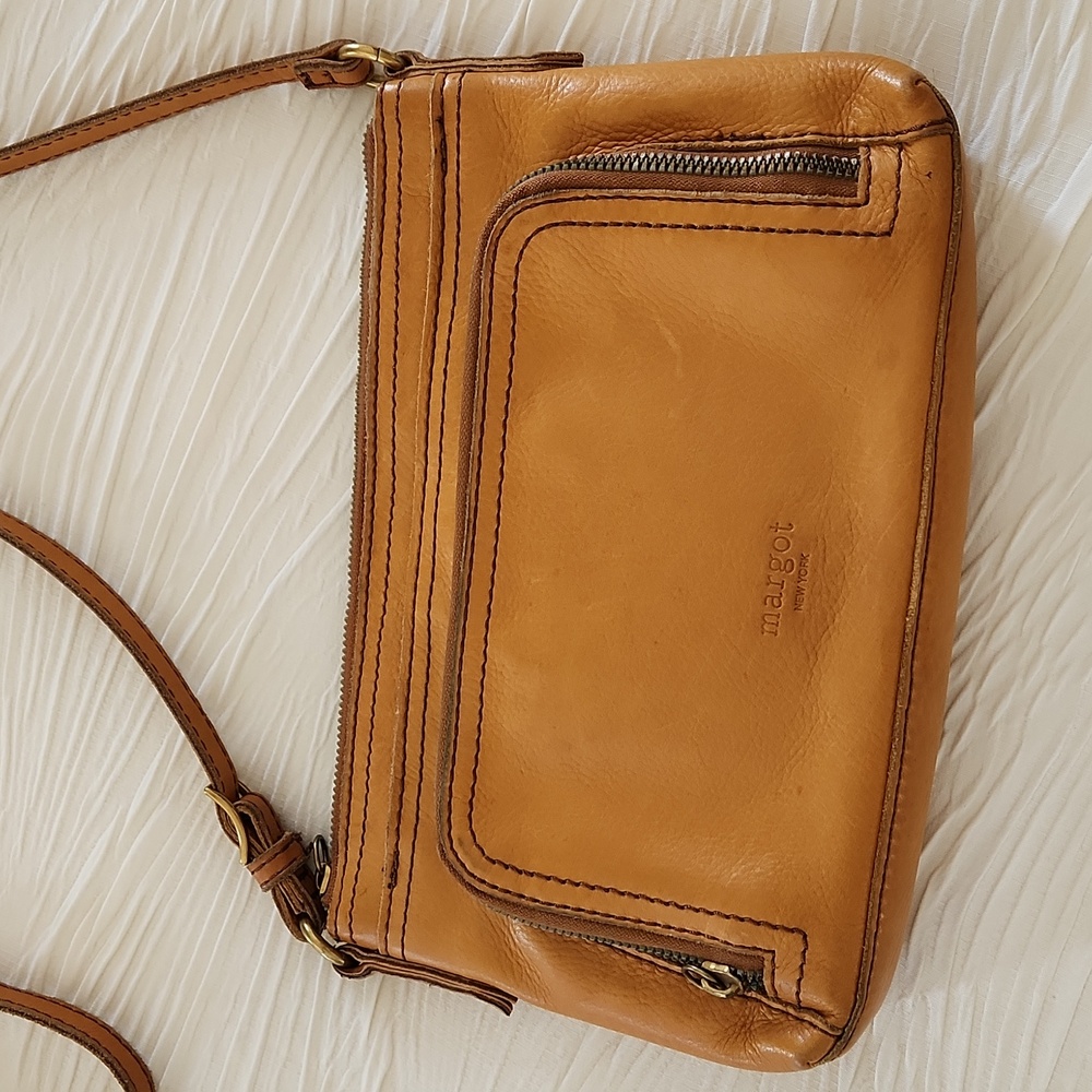 Margot Tan Leather Crossbody Bag - Picture 9 of 14
